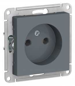 ATLASDESIGN Механизм розетки без лицевой панели СП 1-м без заземления 16А грифель IP20 (кр.10шт) Schneider Electric