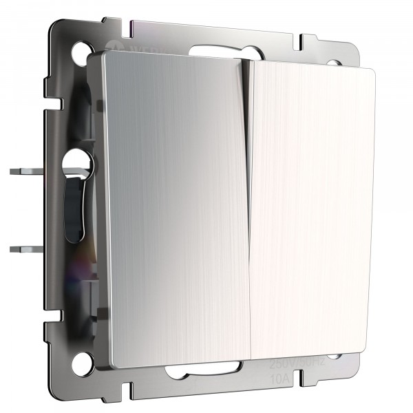 Встраиваемые механизмы Выключатель СУ 2-кл. 10А глянцевый никель IP20 Werkel