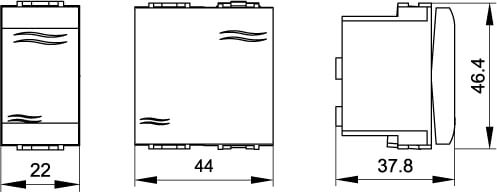 Выключатель типа кнопка, белый, 1мод. DKC