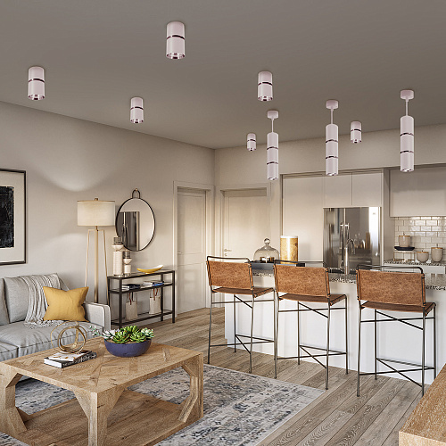 Светильник потолочный на подвесе MR16 35W, 230V, белый, хром, D55хH180 ML1868 Feron