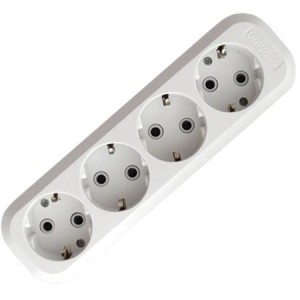 Колодка удлинителя 4-м АВС-пл. с заземл. UNIVersal E304