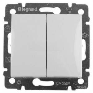 VALENA Механизм выключателя СУ 2 кл. 10А белая IP20 Legrand
