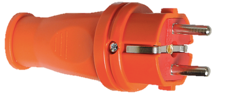 Вилка прямая с з/к евро Альфа (каучук) оранжевая (50/200)