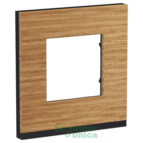 Unica Pure Рамка горизонтальная 1 пост . дуб/антрацит IP21 Schneider Electric