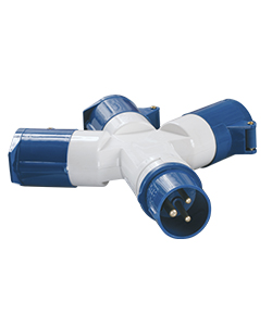 Адаптер трёхлучевой 1013К, 2Р+PE, 16А, 250В, IP44 Электротехник