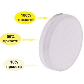 Лампа светодиодная GX53 св/д 3 ступени димм. 10W 6000K матов. Premium Ecola 