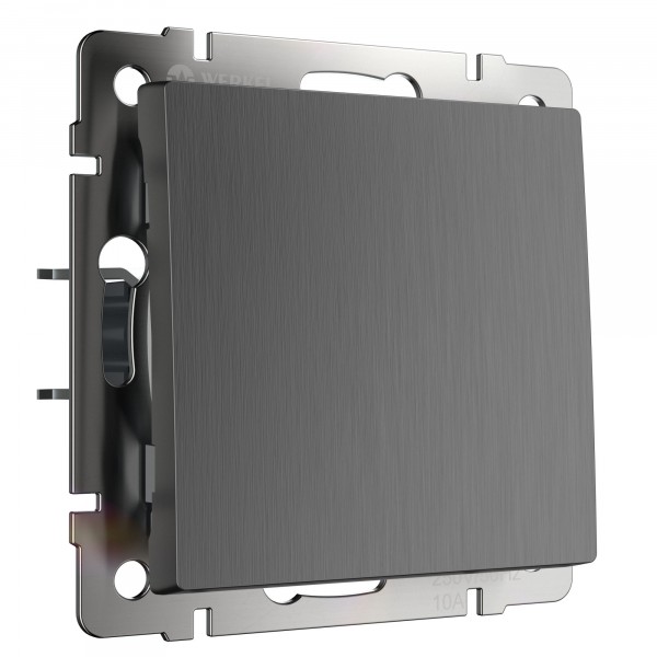 Встраиваемые механизмы Выключатель СУ 1 кл. проходной 10А графит рифленый IP20 Werkel