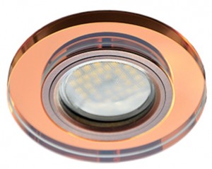 Св-к MR16 GU5.3 DL1650 круг стекло янтарь/черненая медь 25x95 Ecola
