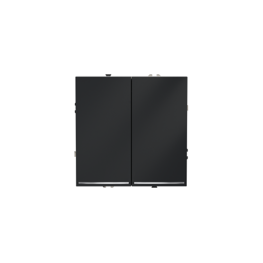 Выключатель встраиваемый Voltum S70 двухклавишный с подсветкой 10А, (графит)