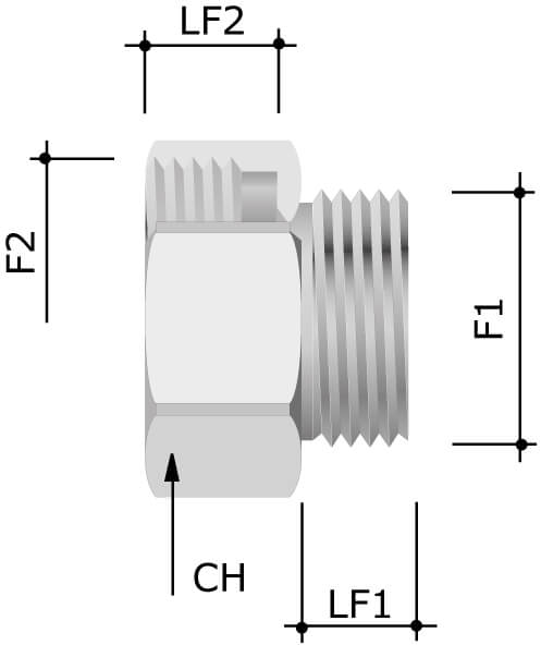 Переходник M50x1,5 (наружн. резьба)/ M63x1,5 (внутр. резьба) DKC Переходник M50x1,5 (наружн. резьба)/ M63x1,5 (внутр. резьба) DKC