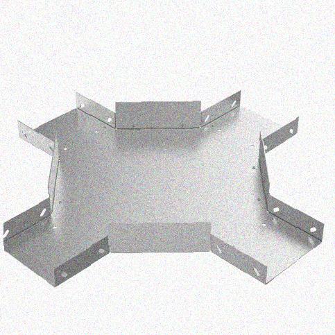 Лоток крестообразный замковый глухой КМЗГ 100х50 УТ1,5, оцинкованный лист, S0,8