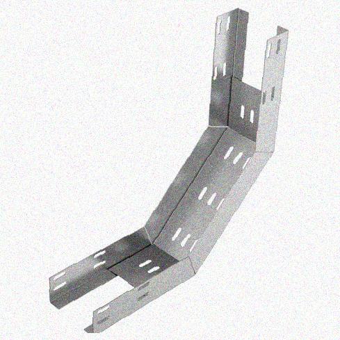 Лоток перфорированный КП 400х100-90 УТ1,5 для поворота трассы вверх на 90, оцинкованный лист S1,0