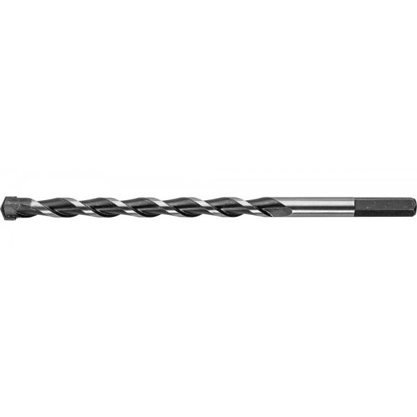 СУПЕР-6 12 x 200 мм сверло по бетону с шестигранным хвостовиком ПРОФЕССИОНАЛ ЗУБР