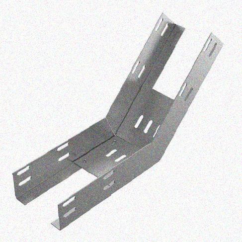 Лоток перфорированный КП 50х50-45 УХЛ1 для поворота трассы вверх на 45, оцинкованный лист S1,5