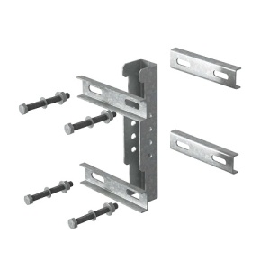 Крепление стойки консоли подвеса к опорам ограждения, толщ. 2,0 мм, Сендзимир цинк Ostec