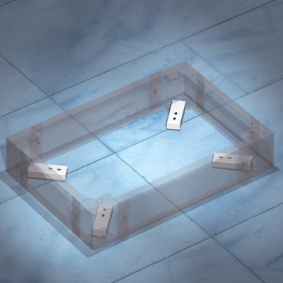 Комплект пластин для УСТАРЕВШИХ цоколей R5ZE к полу, 1 упаковка - 4шт. DKC