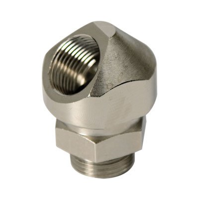 Поворотный адаптер 45° M63x1,5, IP68/IP67, никелированная латунь DKC