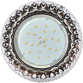 Св-к встр. GX53 H4 LD7009 искр. "Кристал" 4000К черный/хром 40x125 ECOLA