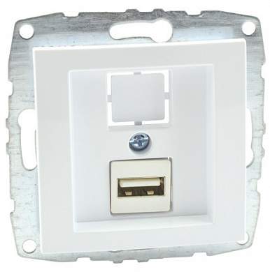 Despina/Larissa Механизм розетки без лицевой панели СУ USB (штекерное подключение) . Белый IP20 Mono
