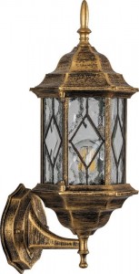 Светильник садово-парковый Feron PL121 шестигранный на стену вверх 60W E27 230V,черное золото