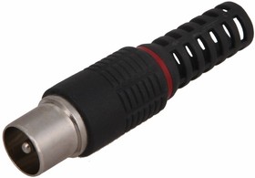 Штекер TV антенный пласт.без пайки черн light