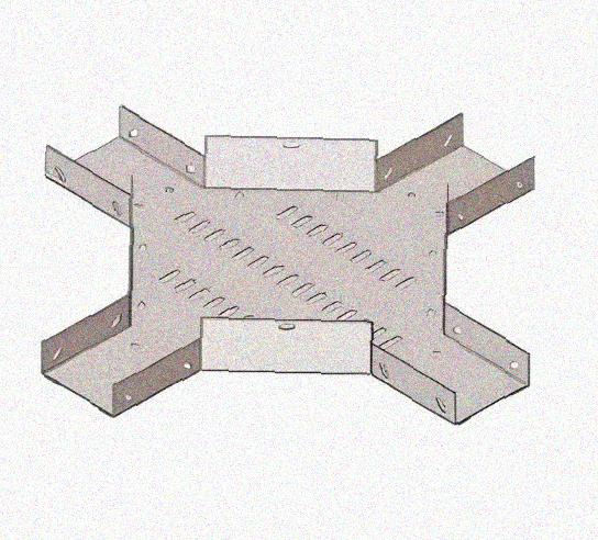 Лоток крестообразный перфорированный КМ 100х50 УХЛ1, оцинкованный лист S1,5