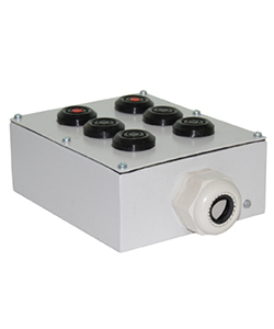 Пост управления ПКУ-15-21.231-54У2 (4*ВК30-10-11110-54(1з+1р) черная + 2*ВК30-10-11110-54(1з+1р) красная + PG-36) Электротехник