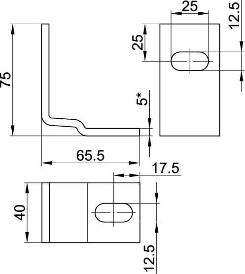 Пластина для крепления I-образного профиля BPM-50 к стене,горячеоцинкованная DKC
