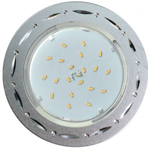 Св-к GX53 H4 DL5385 точки-полоски по кругу Матовый Хром/Алюм.Ecola 