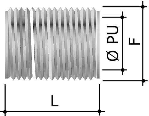 Ниппель M50x1,5, никелированная латунь DKC