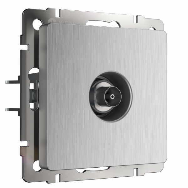 Встраиваемые механизмы Розетка СУ TV оконечная . cеребряный рифленый IP20 Werkel
