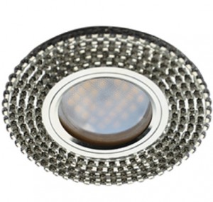 Св-к MR16 GU5.3 DL1662 Стекло круг с прозр. стразами хром зеркало/хром Ecola