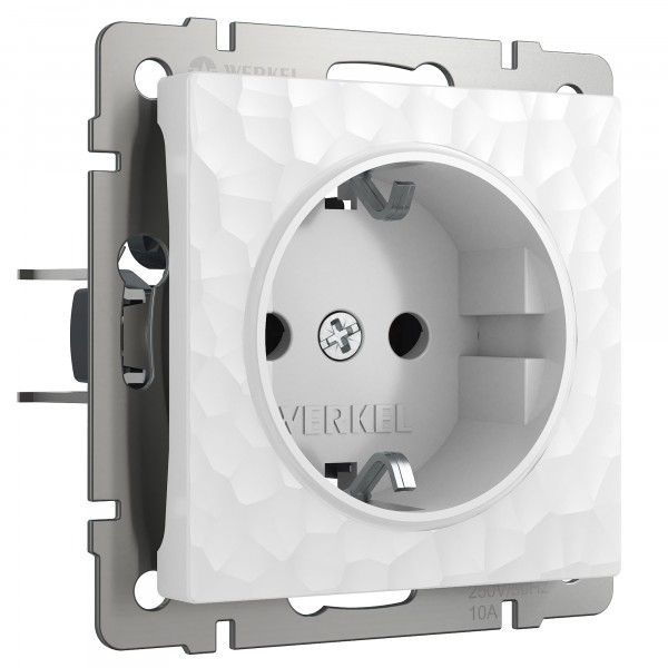 Hammer Механизм розетки без лицевой панели СУ 1 мест. с зазем. и шторками 16А Белый IP20 Werkel