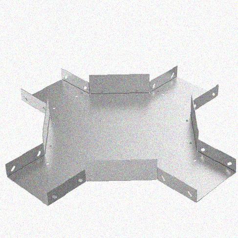 Лоток крестообразный замковый глухой КМЗГ 200х80 УТ1,5, оцинкованный лист, S1,0