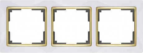 Snabb Рамка горизонт/вертик 3 пост . белый/золото IP20 Werkel
