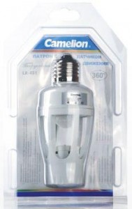 Патрон E27 с датчиком движения 60W 360° белый IP20 LX-451 Camelion