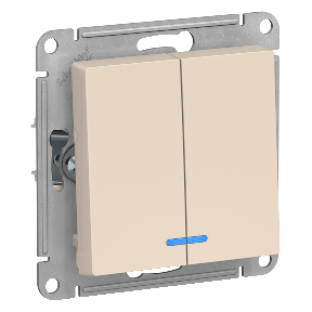 ATLASDESIGN Механизм выключателя СУ 2 кл. с подсветкой 10А бежевый IP20 Schneider Electric