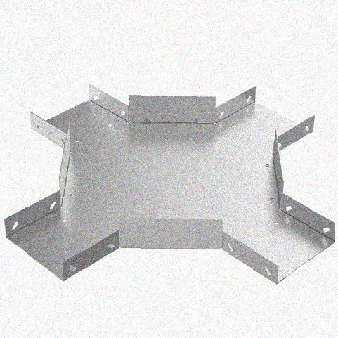 Лоток крестообразный замковый глухой КМЗГ 300х80 УХЛ1, оцинкованный лист, S1,0