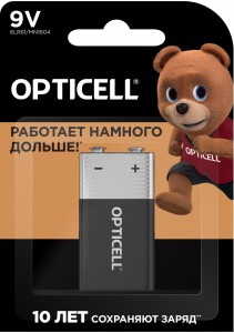 Элемент питания Opticell Basic 6LR6/9V BL1 Opticell  Элемент питания Opticell Basic 6LR6/9V BL1 Opticell