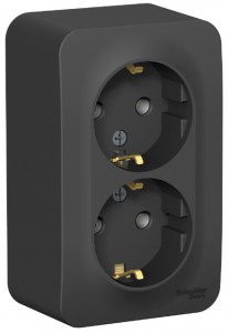 BLANCA Розетка ОУ 2 мест. 16А антрацит IP20 (уп.8шт) Schneider Electric