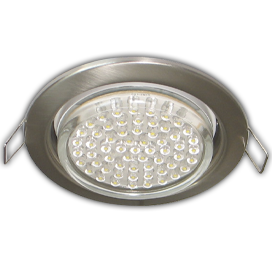 ECOLA  Светильник встраиваемый GX53 металл сатин-хром Ecola