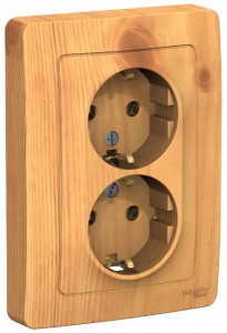 BLANCA Розетка СУ 2 мест. с з/з 16А ясень IP20 Schneider Electric