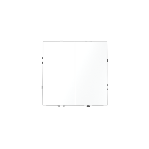 Проходной переключатель встраиваемый Voltum S70 двухклавишный 10А, (белый матовый)