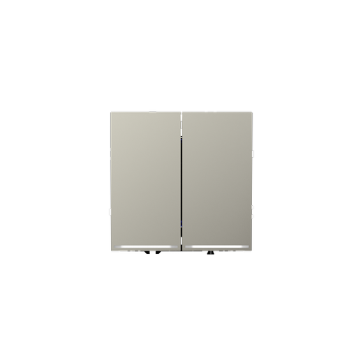 Выключатель встраиваемый Voltum S70 двухклавишный с подсветкой 10А, (шелк)