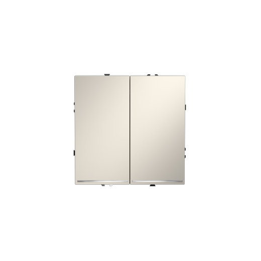 Выключатель встраиваемый Voltum S70 двухклавишный с подсветкой 10А, (кашемир)