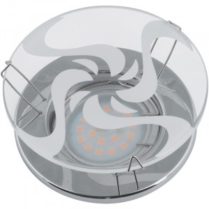 Светильник встраиваемый MR16 стекло прозрачный белый хром Fametto