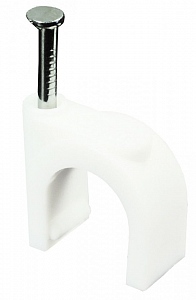 Скоба пластиковая круглая 12мм (100шт) Техэнерго