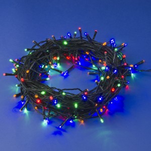 Гирлянда-нить MULTI 300LED разноцв. 30м, провод зелен. IP20 Uniel