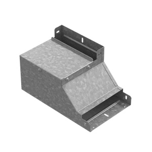 Поворот вертикальный вверх правый к лотку 100х100, толщ. 1,0 мм, гор. цинк Ostec