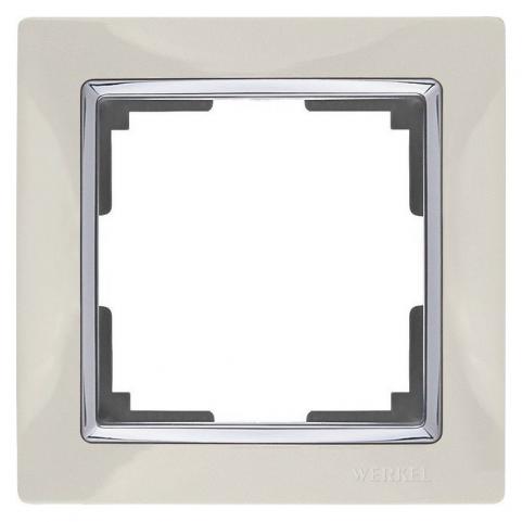 Snabb Рамка горизонтальная 1 пост . слоновая кость / хром IP20 Werkel